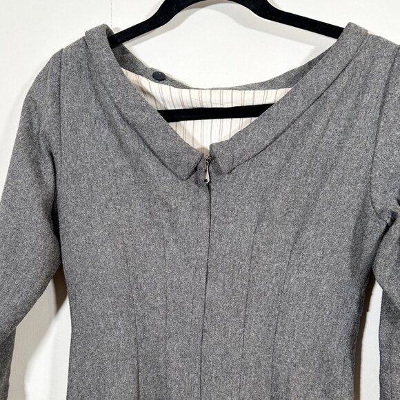 Vintage Marc Jacobs Light Grey Wool Blend Wiggle Dress Sz 4 Retro Preppy - Picture 8 of 12